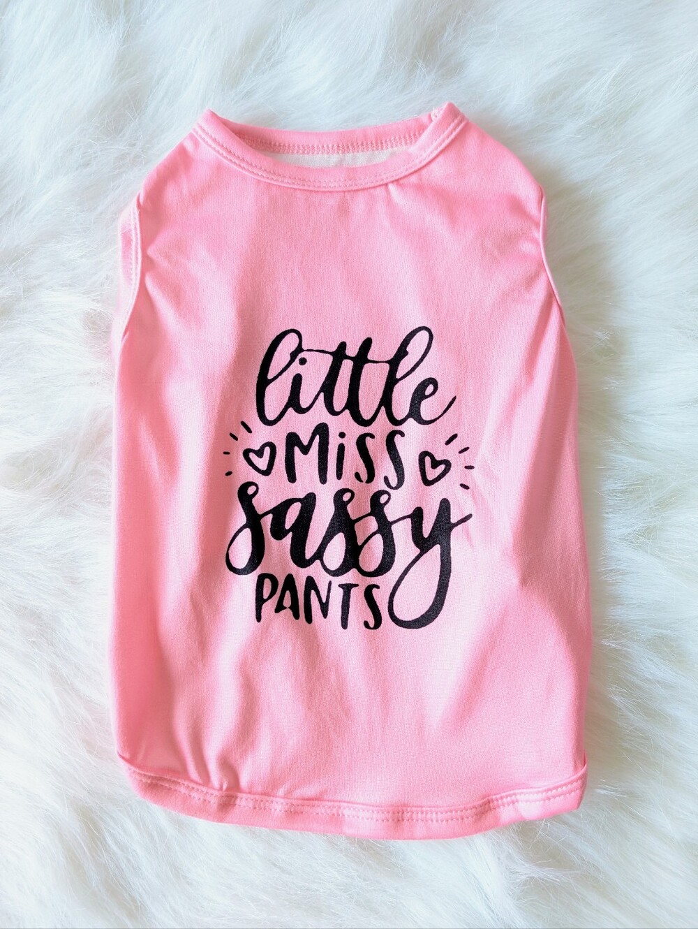 Cutebone Dog Graphic Tee, Little Miss Sassy Pants, New, Medium, Pink Black